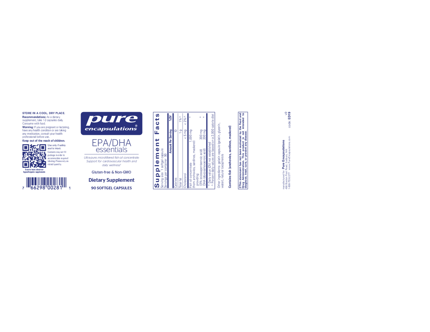 Pure Encapsulations EPA/DHA Essentials 1000 mg