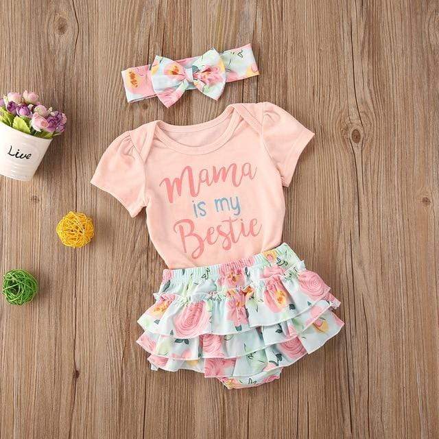 Girl's Clothing A / 6M Floral Shorts Outfit