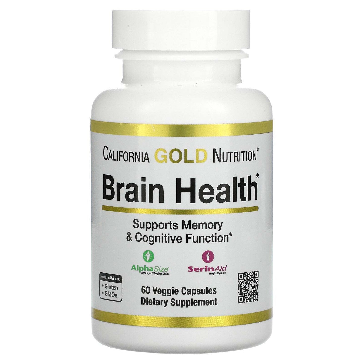 California Gold Nutrition Brain Health Cognitive Memory 60 Veggie Caps NEW