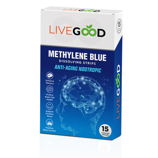 LiveGood Methylene Blue Nootropic Dissolving Strips Enhance Memory 15 Strips NEW