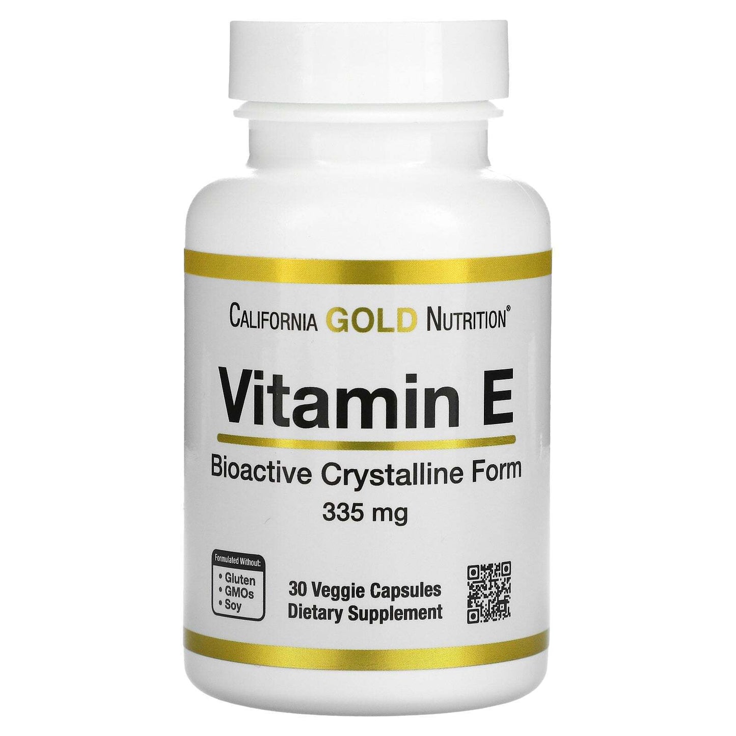 California Gold Nutrition Bioactive Vitamin E Antioxidant 335mg 30 Veg Caps NEW