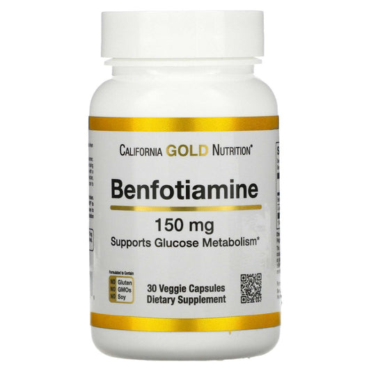 California Gold Nutrition Benfotiamine 150mg Glucose Metabolism 30 Veg Caps NEW