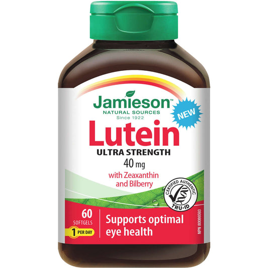 Jamieson Lutein 40mg w Zeaxanthin Bilberry Antioxidant Support Eyes 60 pcs NEW