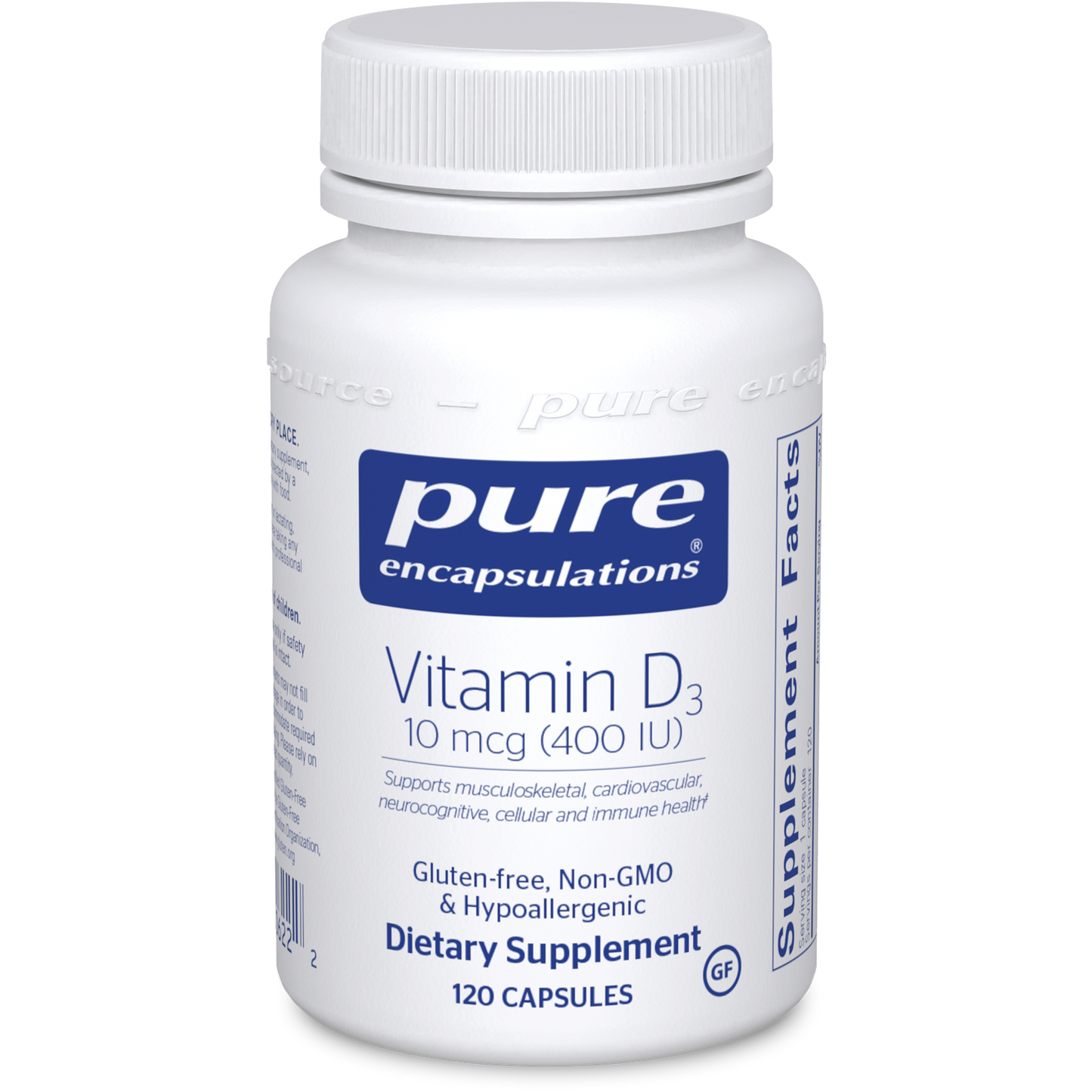 Pure Encapsulations Vitamin D3 400 IU 120 vcaps