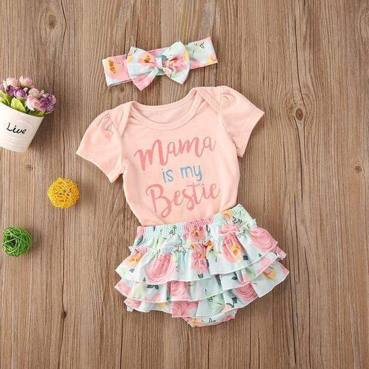Girl's Clothing A / 6M Floral Shorts Outfit