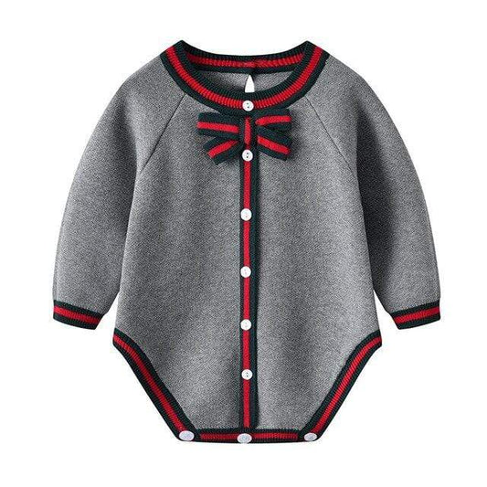 Girl's Clothing Light Gray / 6M Grey Knitted Jumpsuit