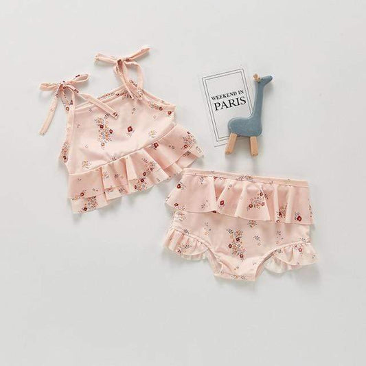 Girl's Clothing floral set / China / 3T Lemon Print Baby Swimming suits